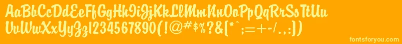 Buddy Font – Yellow Fonts on Orange Background