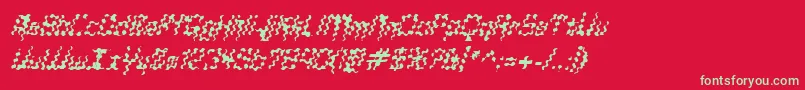 GlaukousPaukous-fontti – vihreät fontit punaisella taustalla