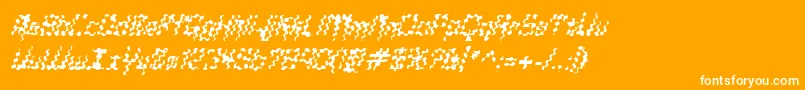 GlaukousPaukous-Schriftart – Weiße Schriften auf orangefarbenem Hintergrund