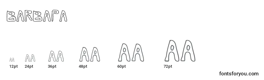 Barbapa Font Sizes