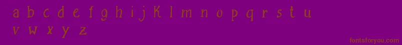Шрифт FreesketchingFreeDemo – коричневые шрифты на фиолетовом фоне