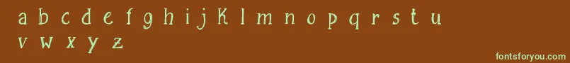 Шрифт FreesketchingFreeDemo – зелёные шрифты на коричневом фоне