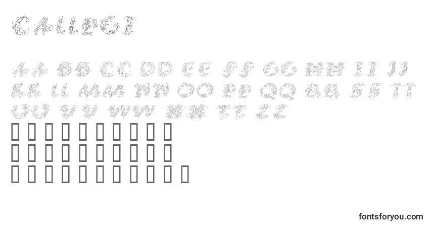 Schriftart Callpgi – Alphabet, Zahlen, spezielle Symbole