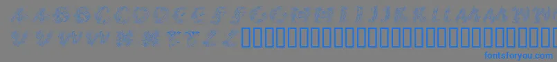 Callpgi-Schriftart – Blaue Schriften auf grauem Hintergrund