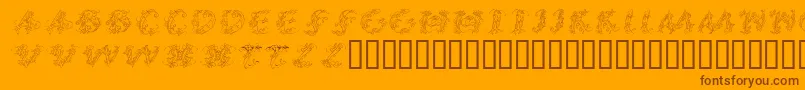 Callpgi-Schriftart – Braune Schriften auf orangefarbenem Hintergrund