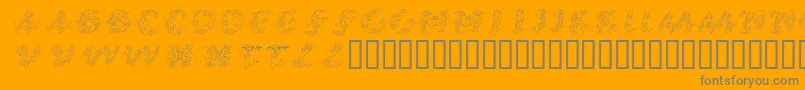 Callpgi-Schriftart – Graue Schriften auf orangefarbenem Hintergrund