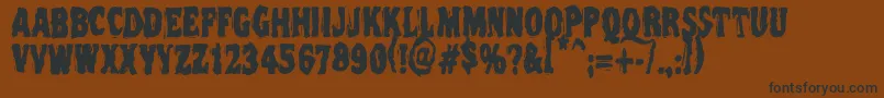 Vtcnightofthedeadcorruptcaps Font – Black Fonts on Brown Background