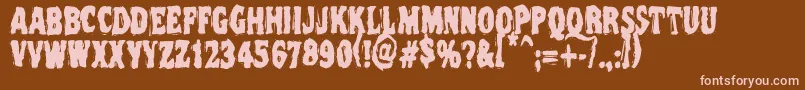 More about Vtcnightofthedeadcorruptcaps Font Vtcnightofthedeadcorruptcaps Font – Pink Fonts on Brown Background