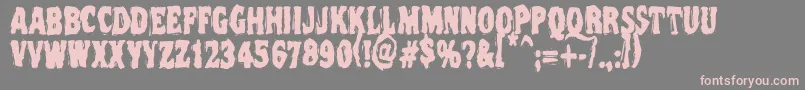 Vtcnightofthedeadcorruptcaps Font – Pink Fonts on Gray Background