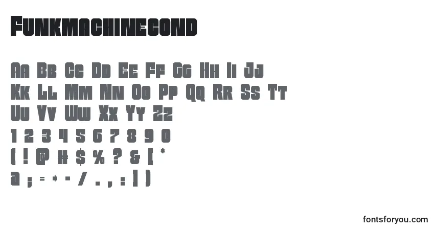 Funkmachinecondフォント–アルファベット、数字、特殊文字