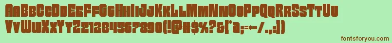 Funkmachinecond Font – Brown Fonts on Green Background