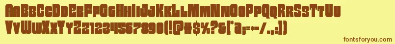 Шрифт Funkmachinecond – коричневые шрифты на жёлтом фоне
