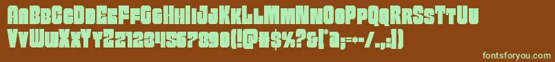 Funkmachinecond Font – Green Fonts on Brown Background