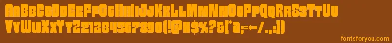 Funkmachinecond Font – Orange Fonts on Brown Background