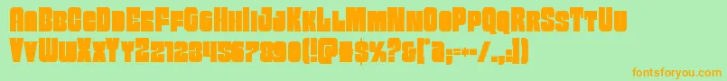 Funkmachinecond Font – Orange Fonts on Green Background