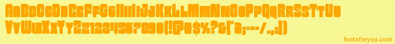 Funkmachinecond Font – Orange Fonts on Yellow Background