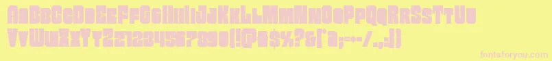 Funkmachinecond Font – Pink Fonts on Yellow Background