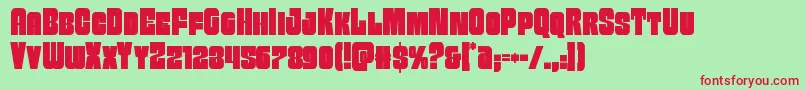 Funkmachinecond Font – Red Fonts on Green Background