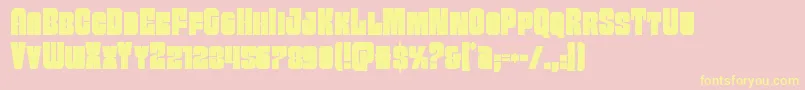 Funkmachinecond Font – Yellow Fonts on Pink Background