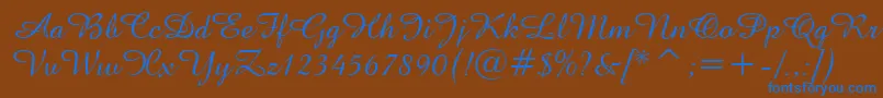 フォントAmazoneBt – 茶色の背景に青い文字
