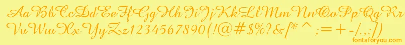 AmazoneBt-Schriftart – Orangefarbene Schriften auf gelbem Hintergrund