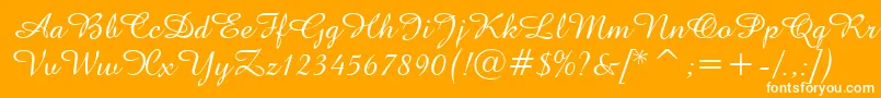 AmazoneBt-Schriftart – Weiße Schriften auf orangefarbenem Hintergrund