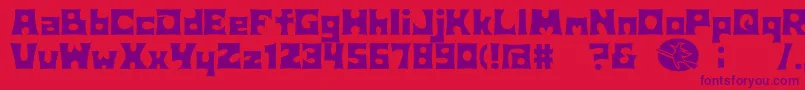 Czcionka D3Witchism – fioletowe czcionki na czerwonym tle