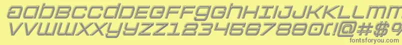 Colonymarinesbevelital-fontti – harmaat kirjasimet keltaisella taustalla