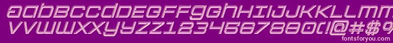 Colonymarinesbevelital-fontti – vaaleanpunaiset fontit violetilla taustalla