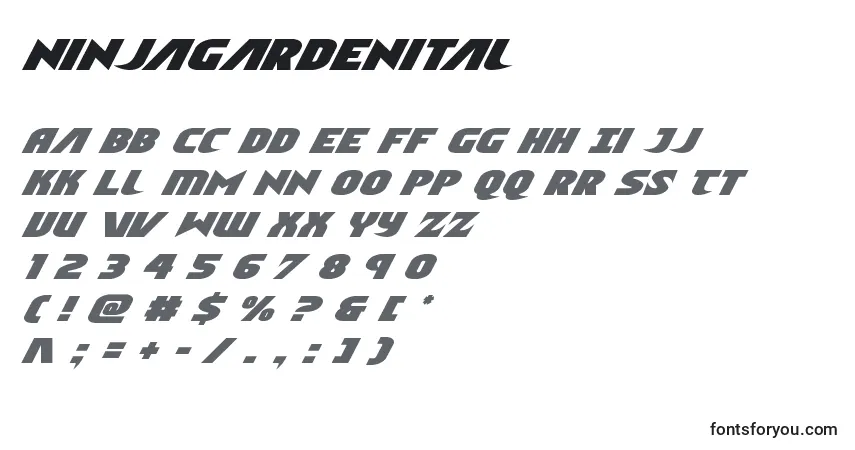 Police Ninjagardenital - Alphabet, Chiffres, Caractères Spéciaux