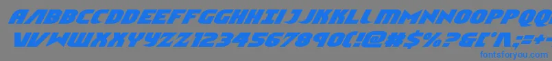 Ninjagardenital-Schriftart – Blaue Schriften auf grauem Hintergrund