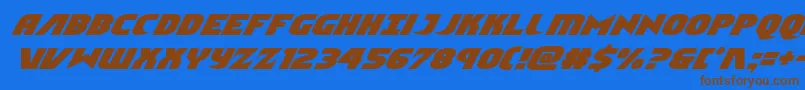 Ninjagardenital Font – Brown Fonts on Blue Background