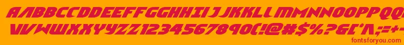Ninjagardenital Font – Red Fonts on Orange Background