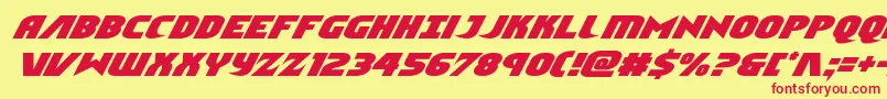 Ninjagardenital Font – Red Fonts on Yellow Background