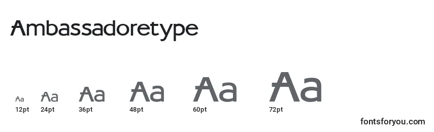 Размеры шрифта Ambassadoretype
