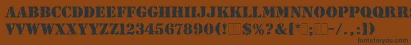 RubberStampLetPlain Font – Black Fonts on Brown Background
