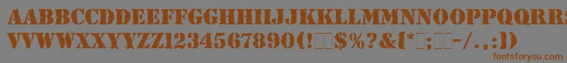 RubberStampLetPlain Font – Brown Fonts on Gray Background