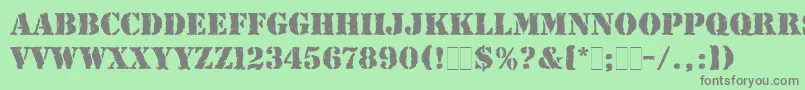 Шрифт RubberStampLetPlain – серые шрифты на зелёном фоне