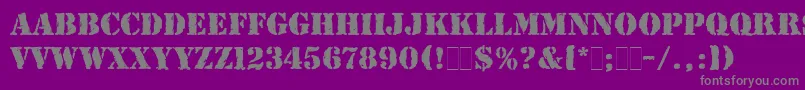 RubberStampLetPlain Font – Gray Fonts on Purple Background