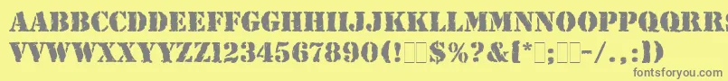 RubberStampLetPlain Font – Gray Fonts on Yellow Background