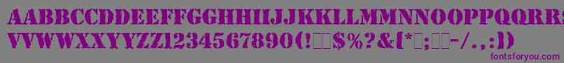 RubberStampLetPlain Font – Purple Fonts on Gray Background