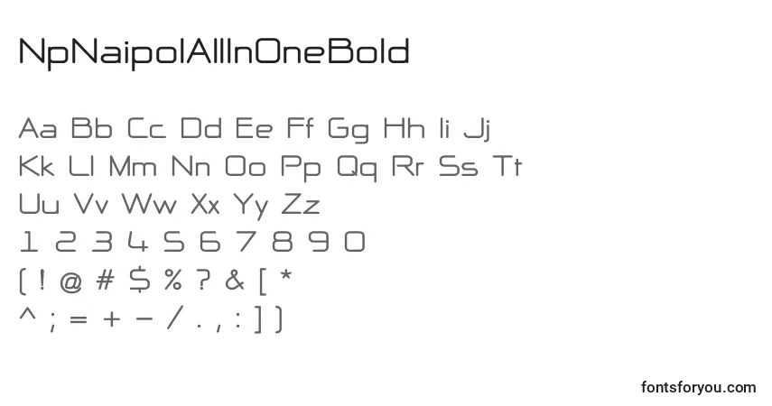 Шрифт NpNaipolAllInOneBold – алфавит, цифры, специальные символы