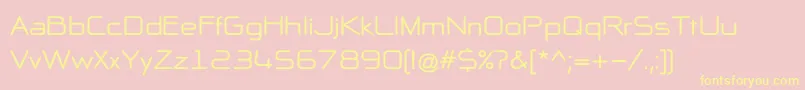 NpNaipolAllInOneBold-fontti – keltaiset fontit vaaleanpunaisella taustalla