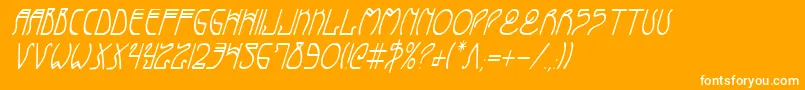 Coydecoci-Schriftart – Weiße Schriften auf orangefarbenem Hintergrund