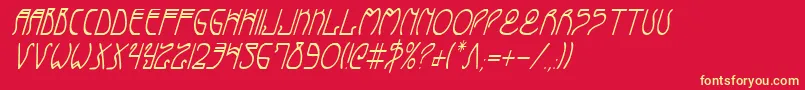 Coydecoci Font – Yellow Fonts on Red Background