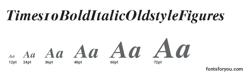 Größen der Schriftart Times10BoldItalicOldstyleFigures