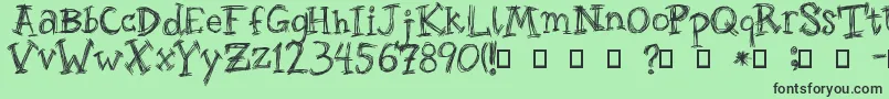 フォントRoughageSerif – 緑の背景に黒い文字