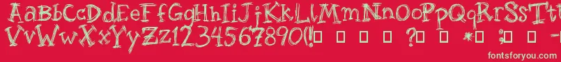 RoughageSerif Font – Green Fonts on Red Background