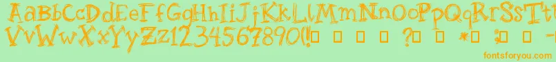 RoughageSerif Font – Orange Fonts on Green Background