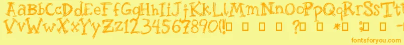 fuente RoughageSerif – Fuentes Naranjas Sobre Fondo Amarillo